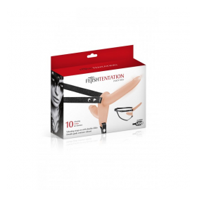 ARNÉS STRAP-ON DOBLE DE SILICONA CON VIBRADOR de FETISHTENTATION